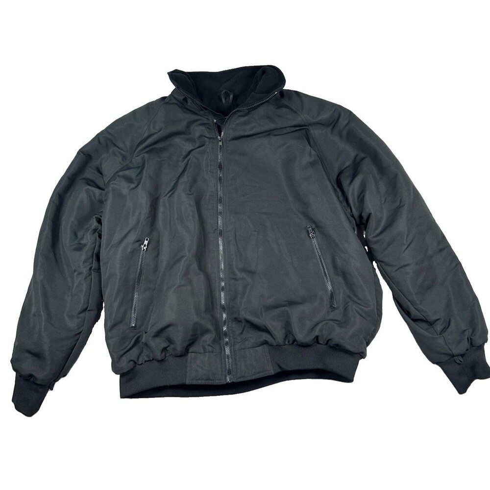 Tact Squad USA Mens Jacket XL Black Nylon Fleece Lined Full Zip Tactical Coat